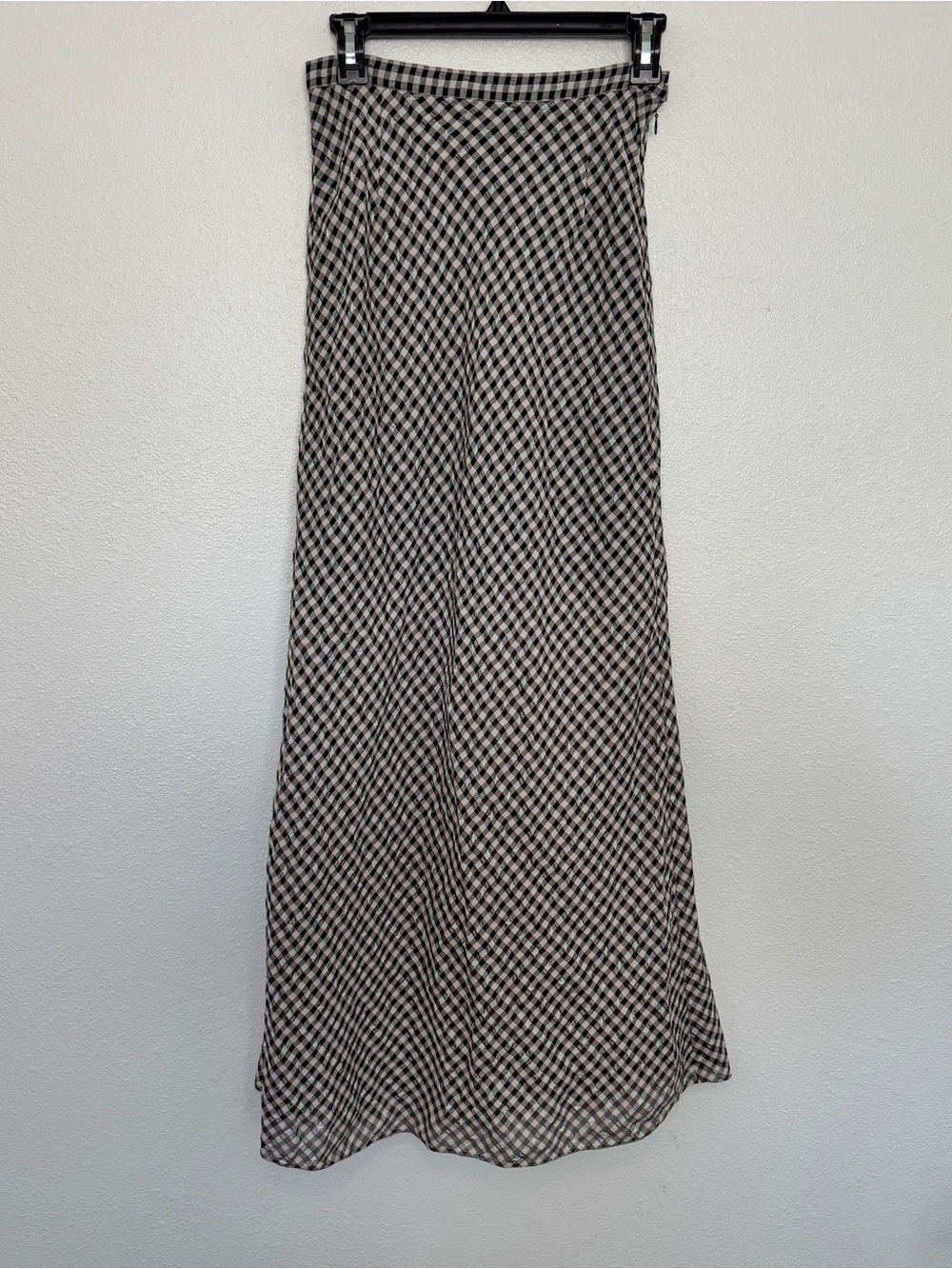 & Other Stories Gingham Maxi Skirt 4 Brown Cream Bias Cut Check - Picture 2 of 6